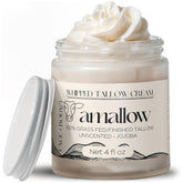 Amallow beef tallow face cream jar—unscented formula for sensitive skin nourishment.