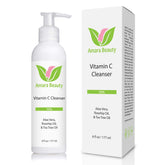 Amara Beauty facial cleanser bottle shows gentle formula for fresh, balanced skin after use