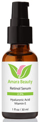 Amara Beauty Retinol Serum with hyaluronic acid close-up emphasizes hydration.