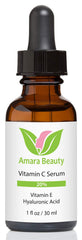 Amara Beauty Vitamin C Serum amber bottle close-up highlighting clean ingredients
