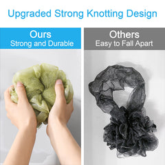 AmazerBath loofah sponge dense mesh creating rich lather with little soap