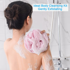 AmazerBath loofah sponge soft PE material for gentle exfoliation on skin