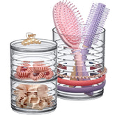 Amazing Abby Intrigue acrylic headband organizer keeps vanity tidy and accessible.