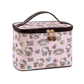 AmBealla large pink cosmetic bag with brush holder for organized travel makeup