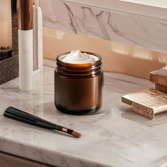 Amber glass jar 4oz travel-friendly design ready for creams and lotions