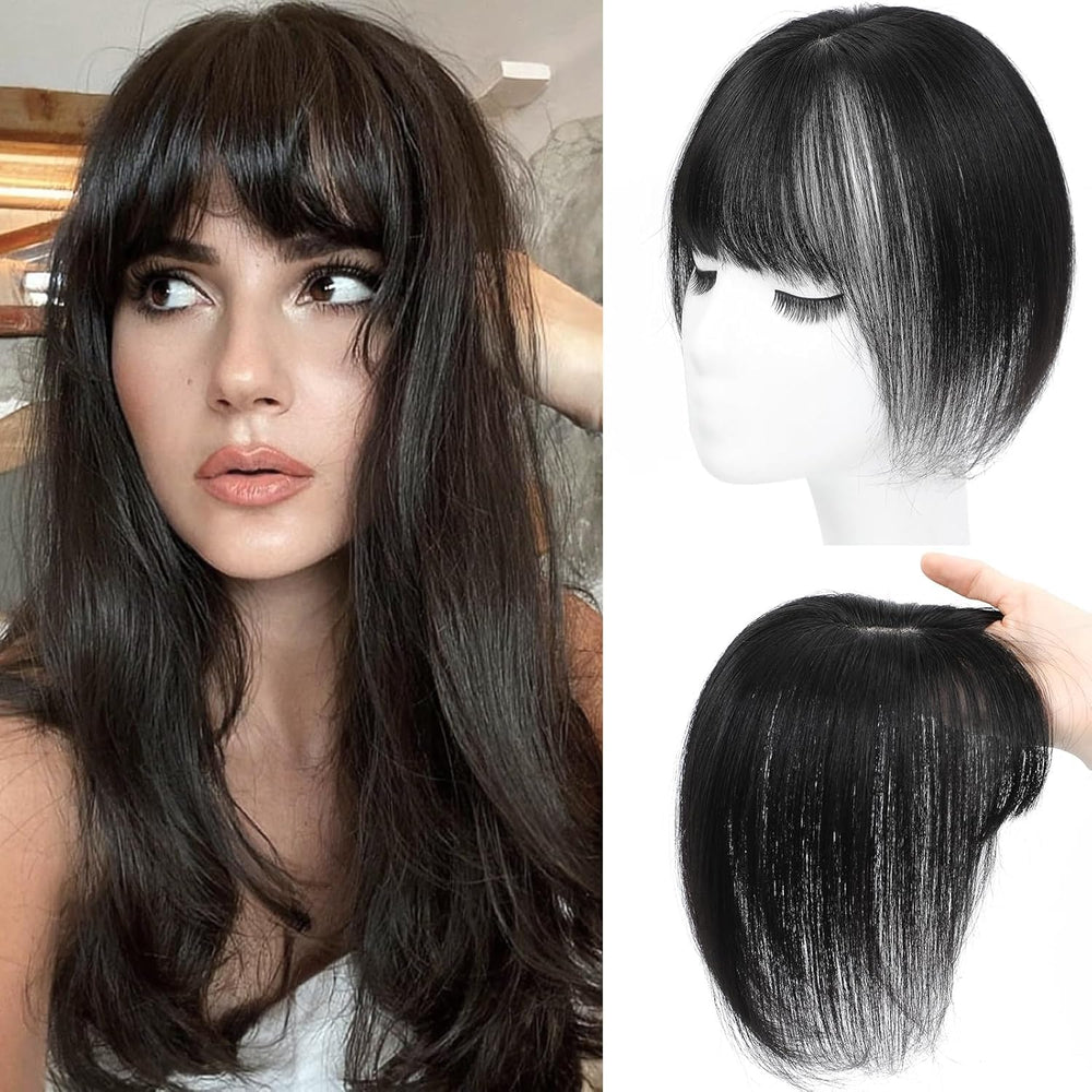 Amchoice hair toppers real hair with bangs clip-on for instant volume.