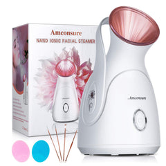 Amconsure facial steamer nano ionic front view for at home spa hydration