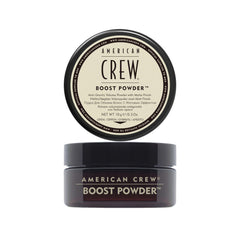 American Crew Boost Powder root lift shows weightless volume for thicker-looking hair
