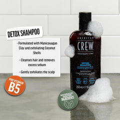 American Crew Detox Shampoo Citrus Mint fragrance provides a refreshing wash experience