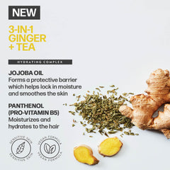 American Crew Ginger & Tea fragrance pump image suggesting invigorating daily wash.