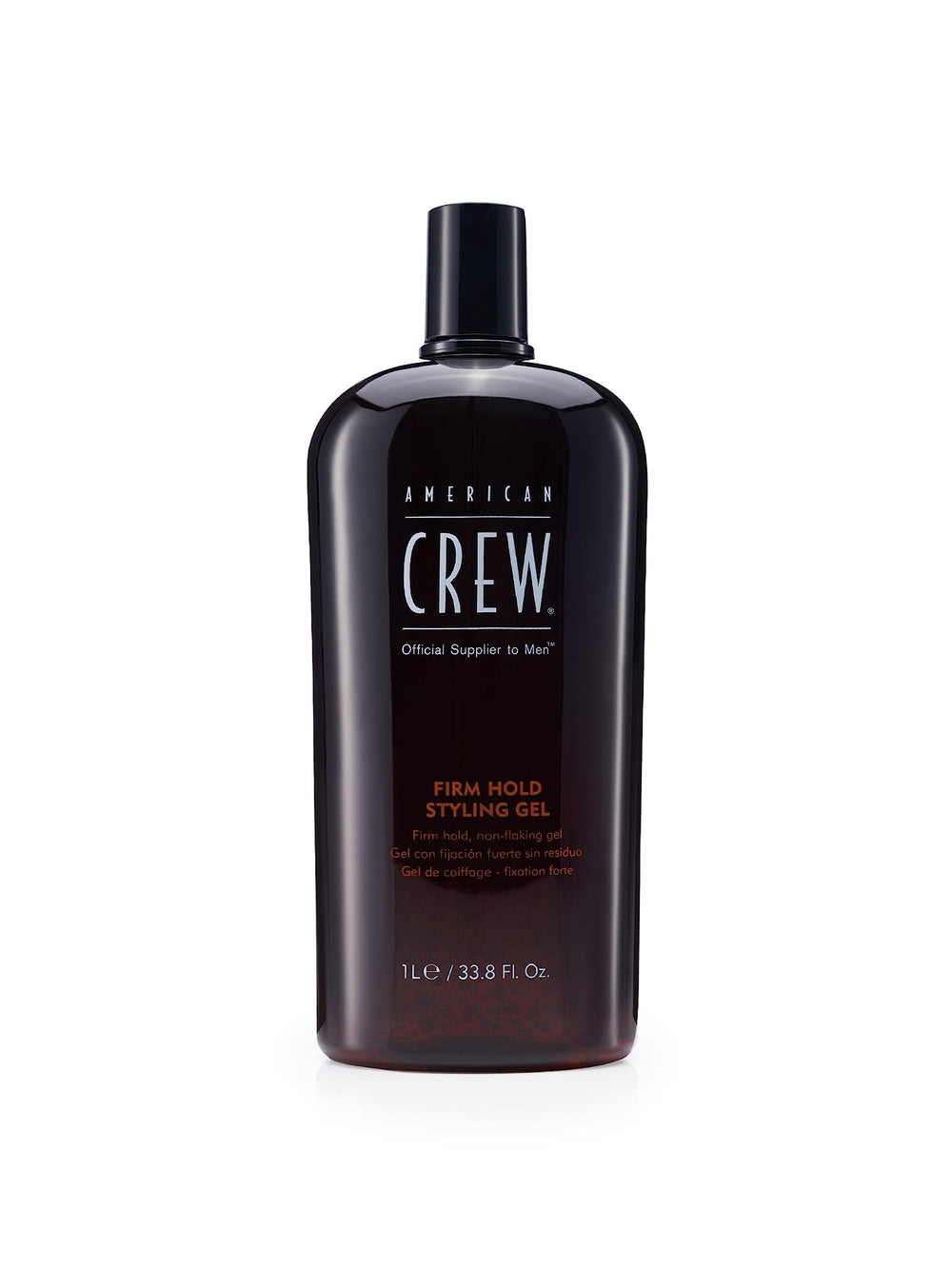 American Crew Hair Gel bottle top view shows moisture-rich formula for defined, high-shine styling
