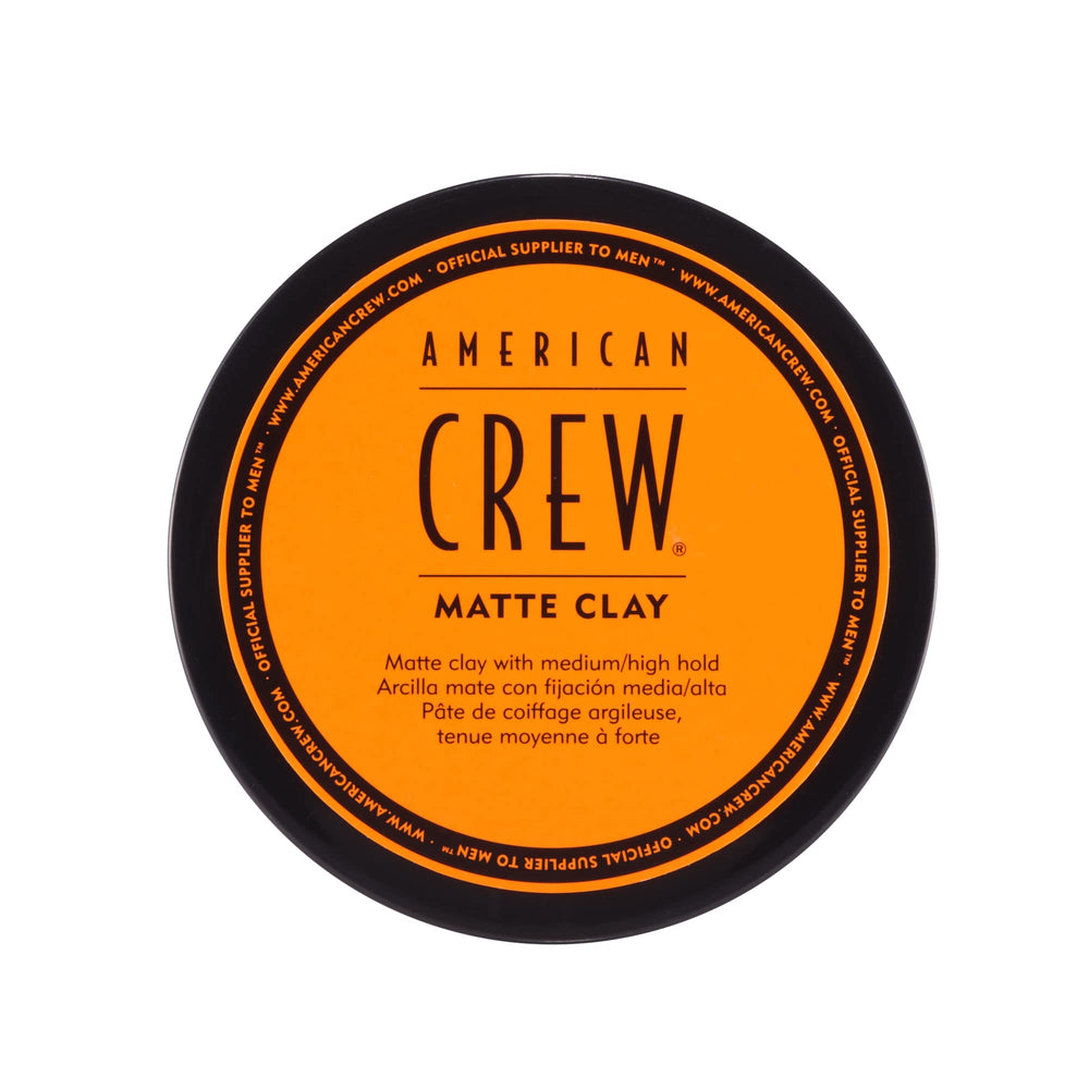 American Crew Matte Clay old-version jar shows matte finish for textured, controlled styling.