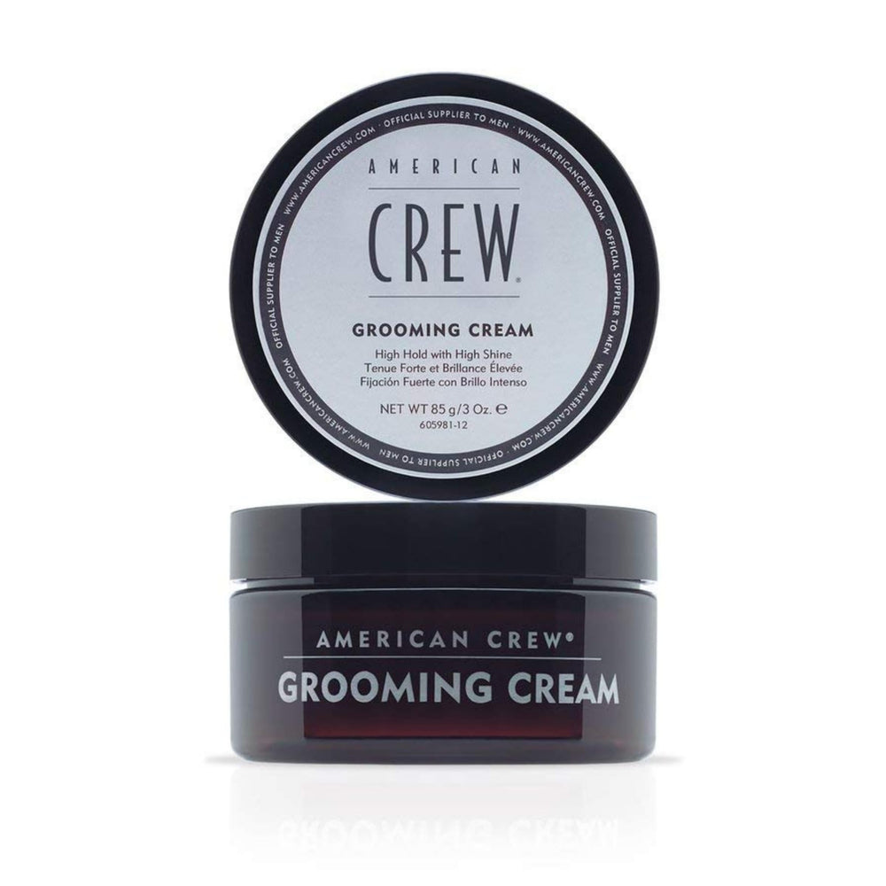 American Crew Men's Grooming Cream bottle with high hold and shine for polished looks.