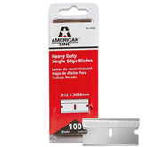 American Line single-edge blades in a clamshell package for safe, organized storage.