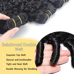 Amicalite Burmese Curly Bundles 16 inch close-up shows soft silky texture for smooth styling