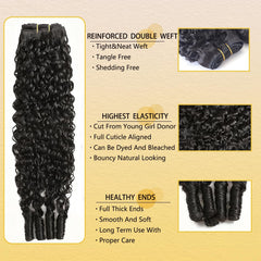 Amicalite Burmese Curly Bundles 18 inch curl close-up demonstrates elastic curls with natural bounce