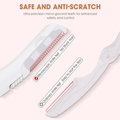 AMILKME Dermaplane Glo compatibility blade image showing easy swaps with Finishing Touch razors.