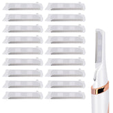 AMILKME replacement blades for Dermaplane Glo close-up of stainless blades ready for peach fuzz removal.