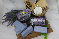 Amish Farms Original Recipe sage-leaves image highlights gentle exfoliation for skin.
