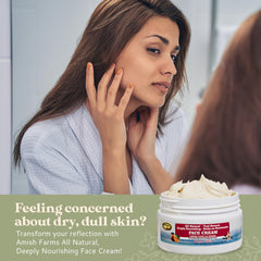 Amish Farms Tallow Face Cream creamy texture spread on skin for hydration