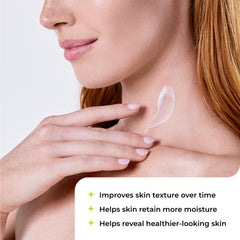 Amlactin pump in use applying lotion to skin for smooth hydration