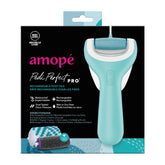 Amope Pedi Perfect Pro foot file in action for wet or dry pedicure with dual-speed control