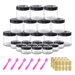 AMORIX 4oz plastic cosmetic jar with lid for secure travel storage.