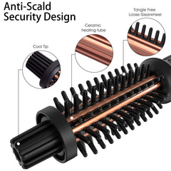 AmoVee Curling Iron Brush 360 swivel cord for effortless movement.