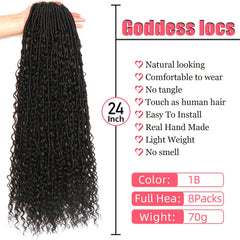 AMUMI Goddess Locs three-curls close-up highlights soft, human-hair-like texture for a natural look.