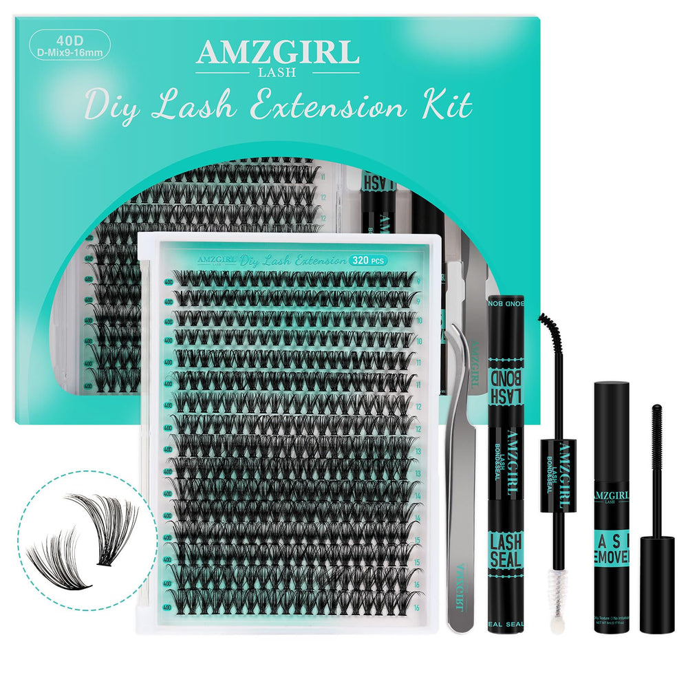 AMZGIRL LASH lash-extension-kit-320pcs ready for at-home DIY eyelash extensions.