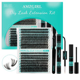 AMZGIRL LASH kit 320pcs close-up for at-home DIY eyelash clusters.