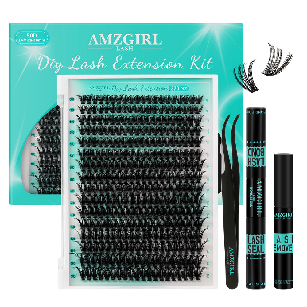 AMZGIRL LASH lash clusters kit 320pcs for at-home extensions practice