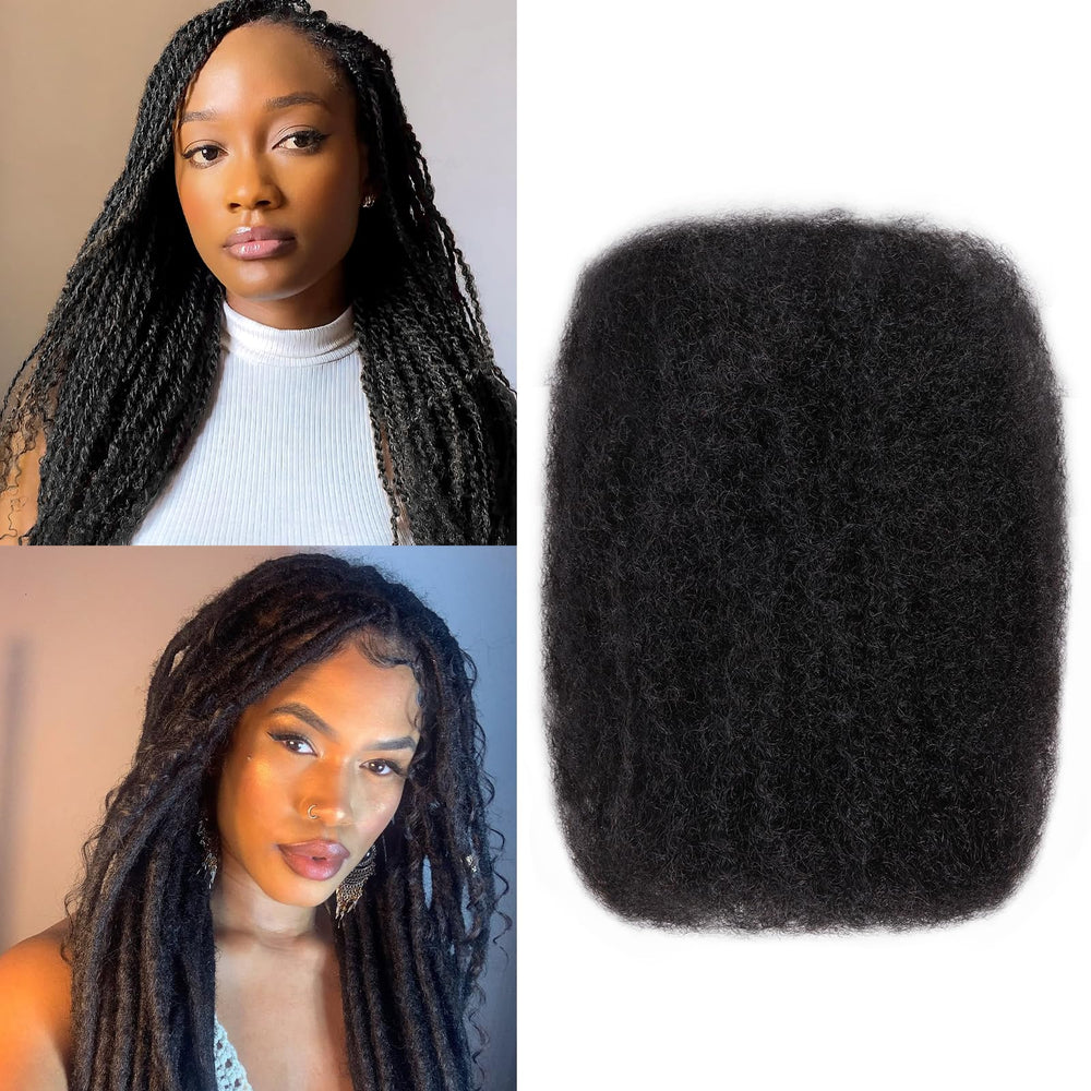 Amzluck Afro Kinky bulk braiding hair 12in for voluminous, natural-looking braids
