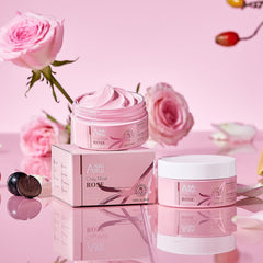 ANAI RUI mask closeup highlights kaolin clay and rose petals in action.
