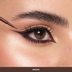 Anastasia Beverly Hills brown close-up tip demonstrates steady application.