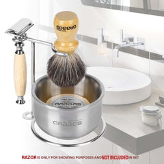 Anbbas stainless steel razor provides precise, comfortable wet shaves.