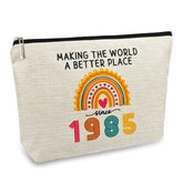 ancpeany 40th birthday makeup bag heartprint shows a sentimental gift that helps organize cosmetics on the go.