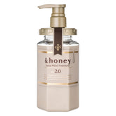 & HONEY Deep Moist Treatment 2.0 bottle in hand for deep hydration.