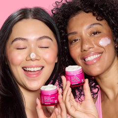 Andalou Naturals 1000 Roses Day Cream texture swirl highlights lightweight hydration for sensitive skin.