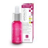 Andalou Naturals 1000 Roses Squalane Oil bottle offers soothing nourishment for sensitive skin.