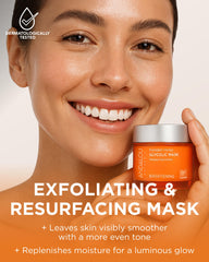 Andalou Naturals mask texture on skin shows gentle exfoliation
