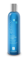 Andalou Naturals Willow Bark Toner bottle promoting refreshed pores and clarity.