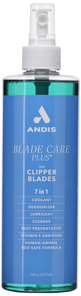 Andis Blade Care Plus spray bottle for easy nozzle application supporting fast blade maintenance