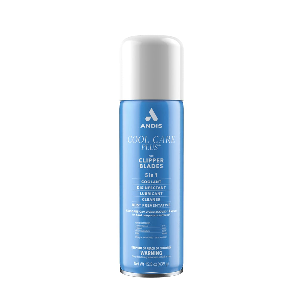 Andis Cool Care Plus 5in1 spray can for quick blade care.