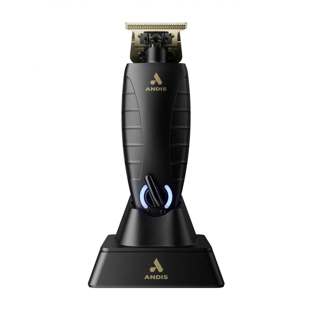 Andis GTX-EXO trimmer blade close-up highlighting gold GTX-Z blades for precise cuts