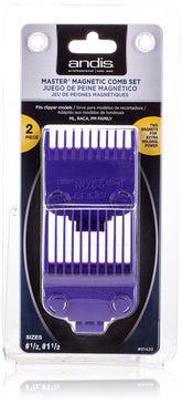 Andis Master magnetic comb 0.5in in purple for precise fades and length control.