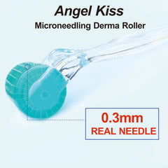 Angel Kiss derma roller 0.30mm needles close-up highlights precision for home sessions.