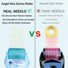 Angel Kiss Derma Roller ultrafine needles highlight precision for gentle skin gliding.