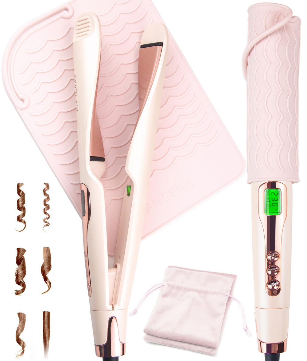 ANGENIL Pro Twist Flat Iron front view for quick, salon-grade straightening and styling.