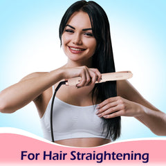ANGENIL Pro Twist Flat Iron with ionic technology reduces static for hydrated, shiny hair.